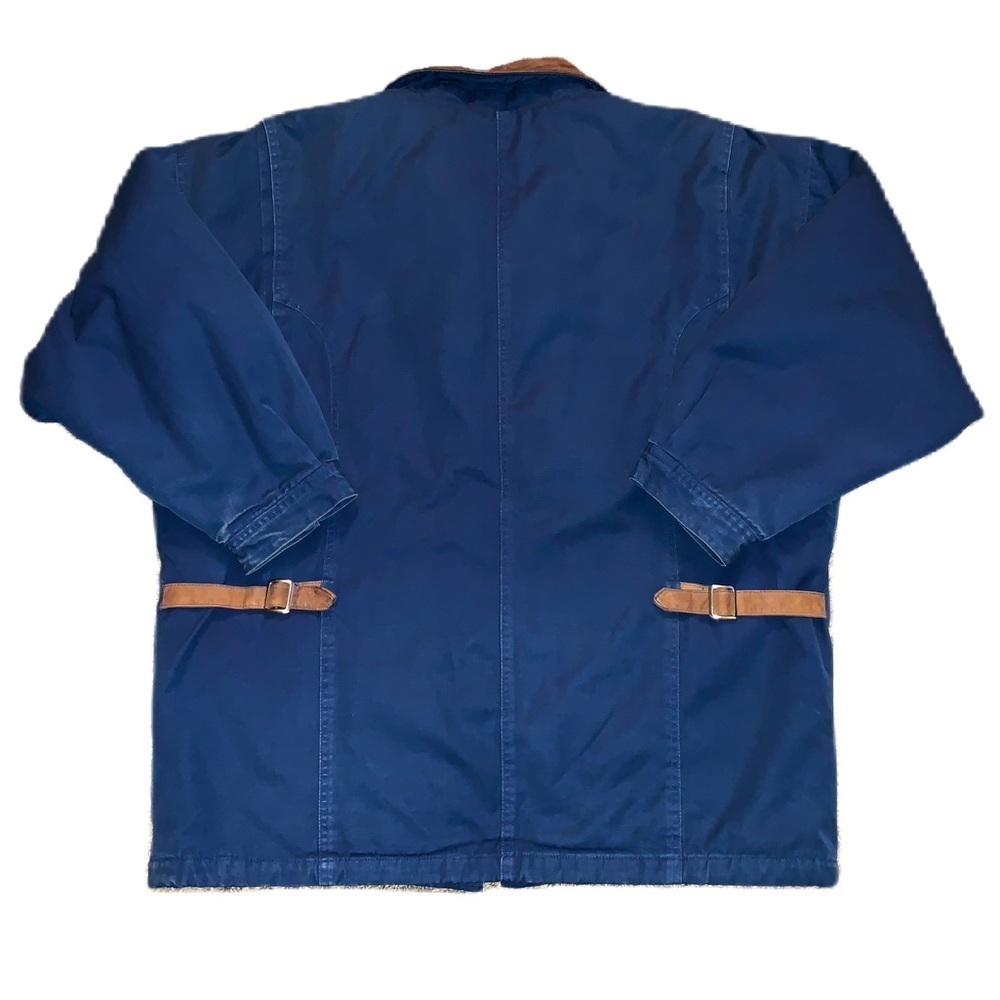 Vintage Barn Jacket XL Navy Blue Cotton Canvas Coat Utility Field Insulated - Picture 2 of 13